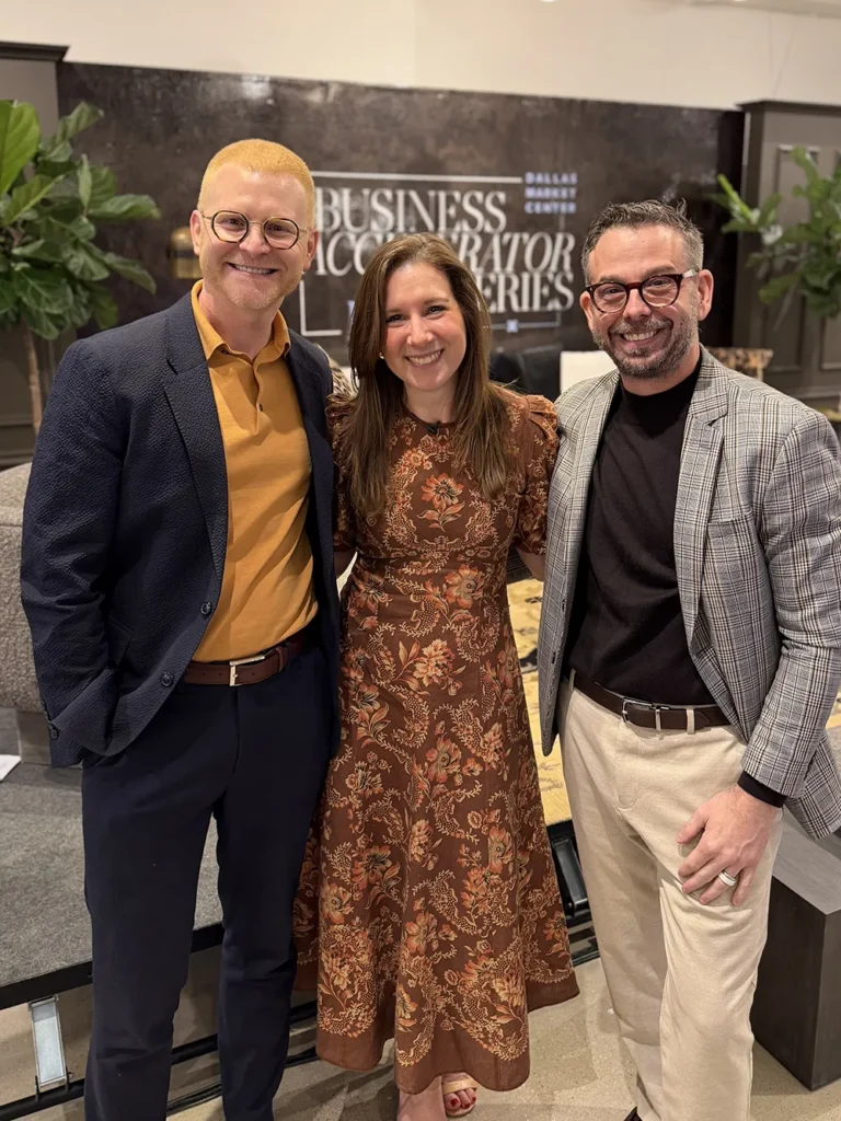 Mike and Bryan Yates with Business of Home Editor in Chief Kaitlin Petersen