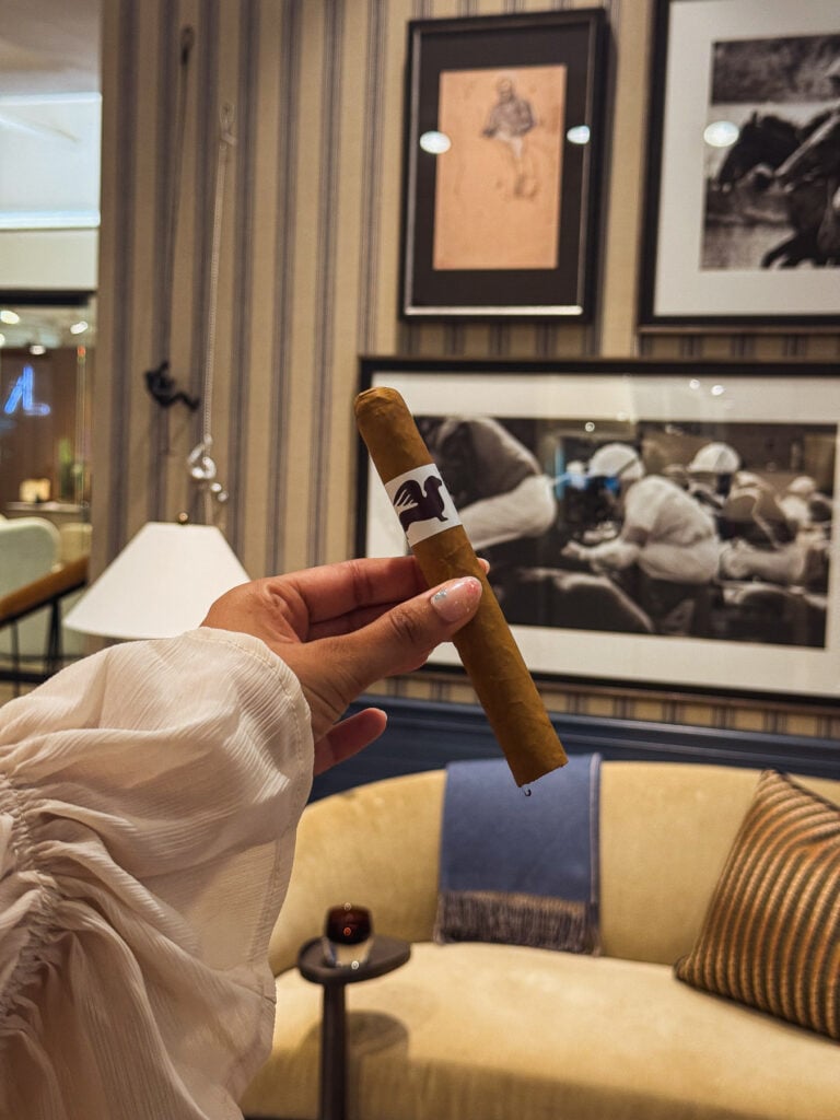 Williams Cigars hand-rolled cigar inside Yates Desygn’s A Private Affair vignette during Dallas Design Week 2026.